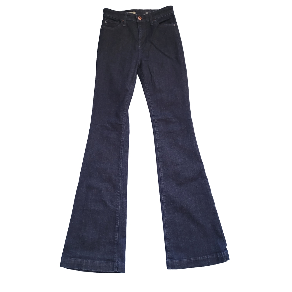 AG Adriano Goldschmied Dark Blue Flare Jeans The Janis High Rise Size 27